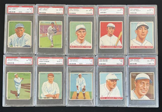 High-Graded PSA 1933 Goudey Baseball Card Collection Purchased