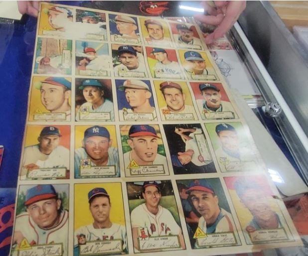 Finding a Very Rare Uncut Sheet of 1952 Topps Baseball Cards