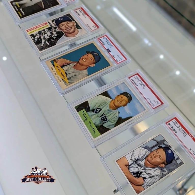 28 PSA-Graded Vintage Mickey Mantle Cards on Display at Just Collect