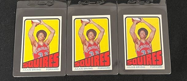 Three Dr. J 1972 Topps Rookie Cards Highlight the Zionsville Collection