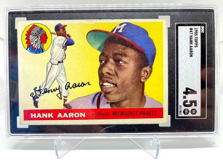 Win a FREE 1955 Topps Hank Aaron SGC 4.5 for Your Kid