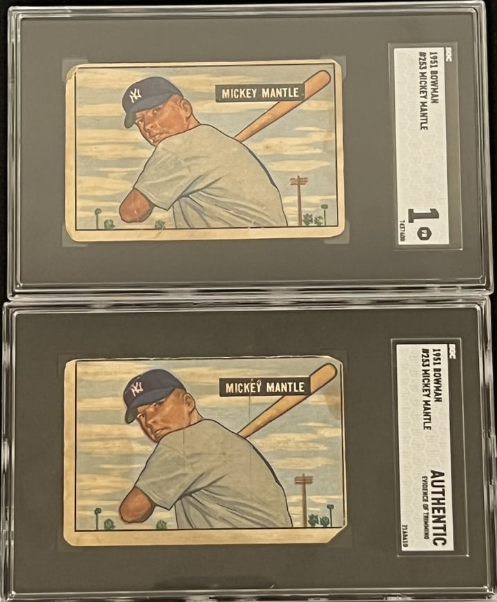 1951 Bowman Mickey Mantle Rookie Cards Highlight Ankle Brace Collection