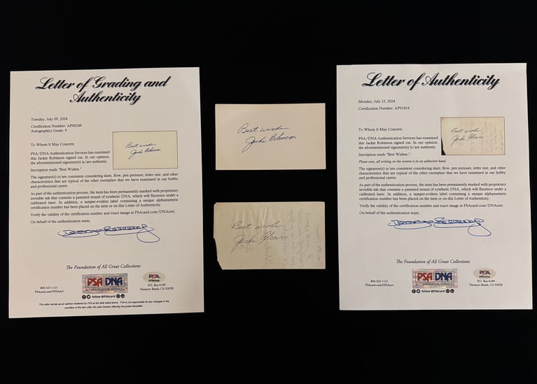 Multiple Autographs of Jackie Robinson and Satchel Paige Purchased