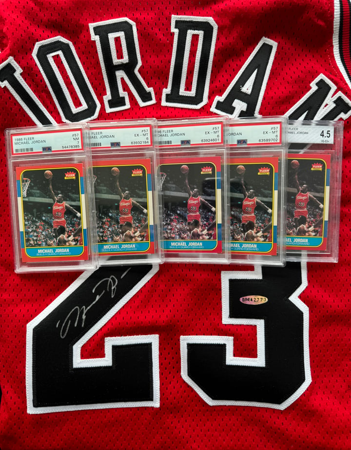 FIVE Michael Jordan 1986 Fleer Rookie Cards Purchased by Just Collect