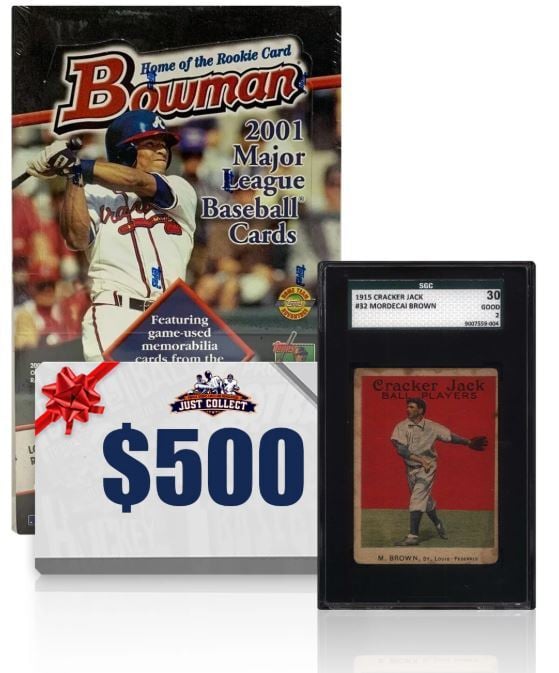 Win a 1915 Cracker Jack Mordecai Brown in the Vintage Breaks Event
