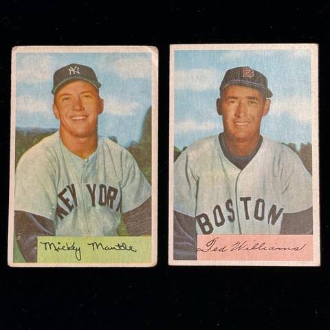 Mickey Mantle and Ted Williams Highlight 1950's Sports Card Collection