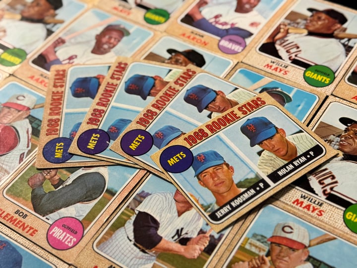 FOUR Nolan Ryan Rookie Cards in Collection from Expecting Grandparents