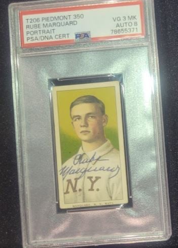 Signed 1909-11 T206 Rube Marquard Card Purchased at the National