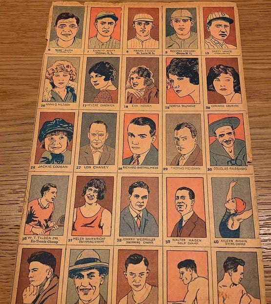 W512 UNCUT Sheet Featuring Babe Ruth Purchased by Just Collect