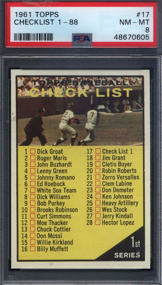 Unmarked Sports Cards Checklists Can Be Valuable