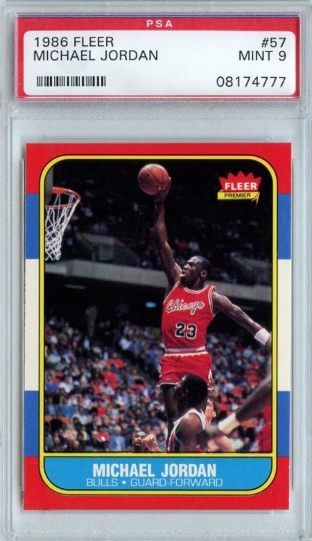 1986 fleer michael jordan psa 9